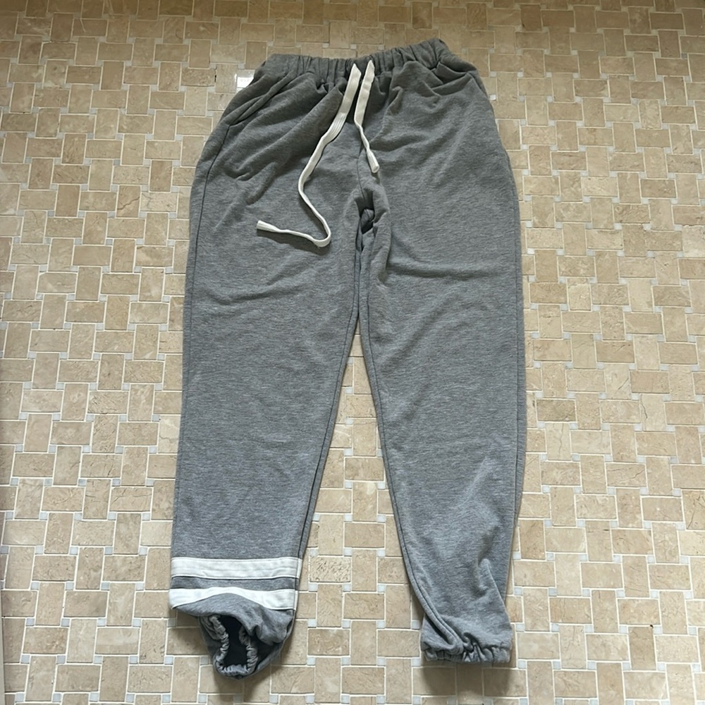 Grey striped joggers